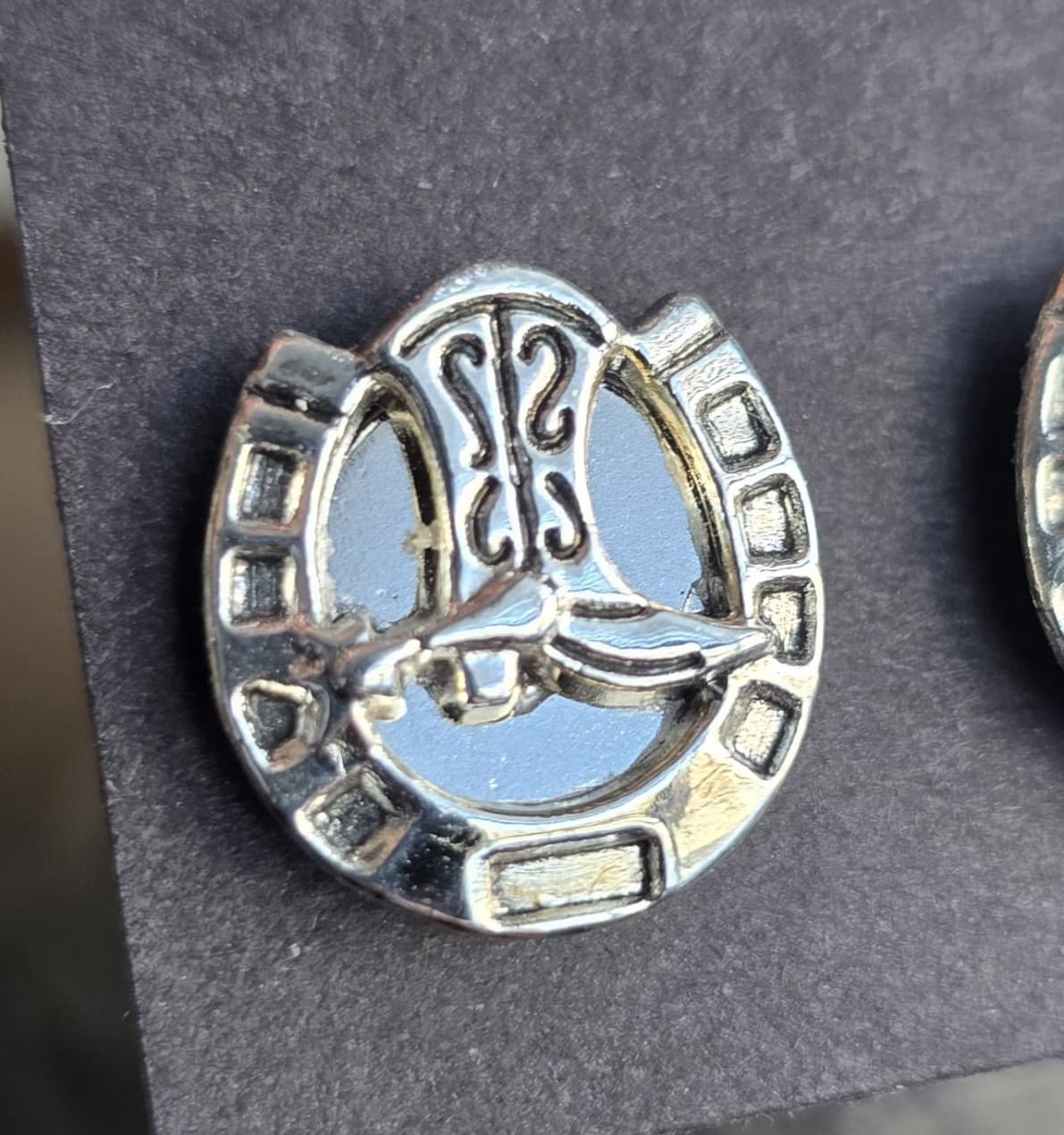 4 piece Silver horseshoe and boot Magnet Pins, horse show pins, Western, Halter 4