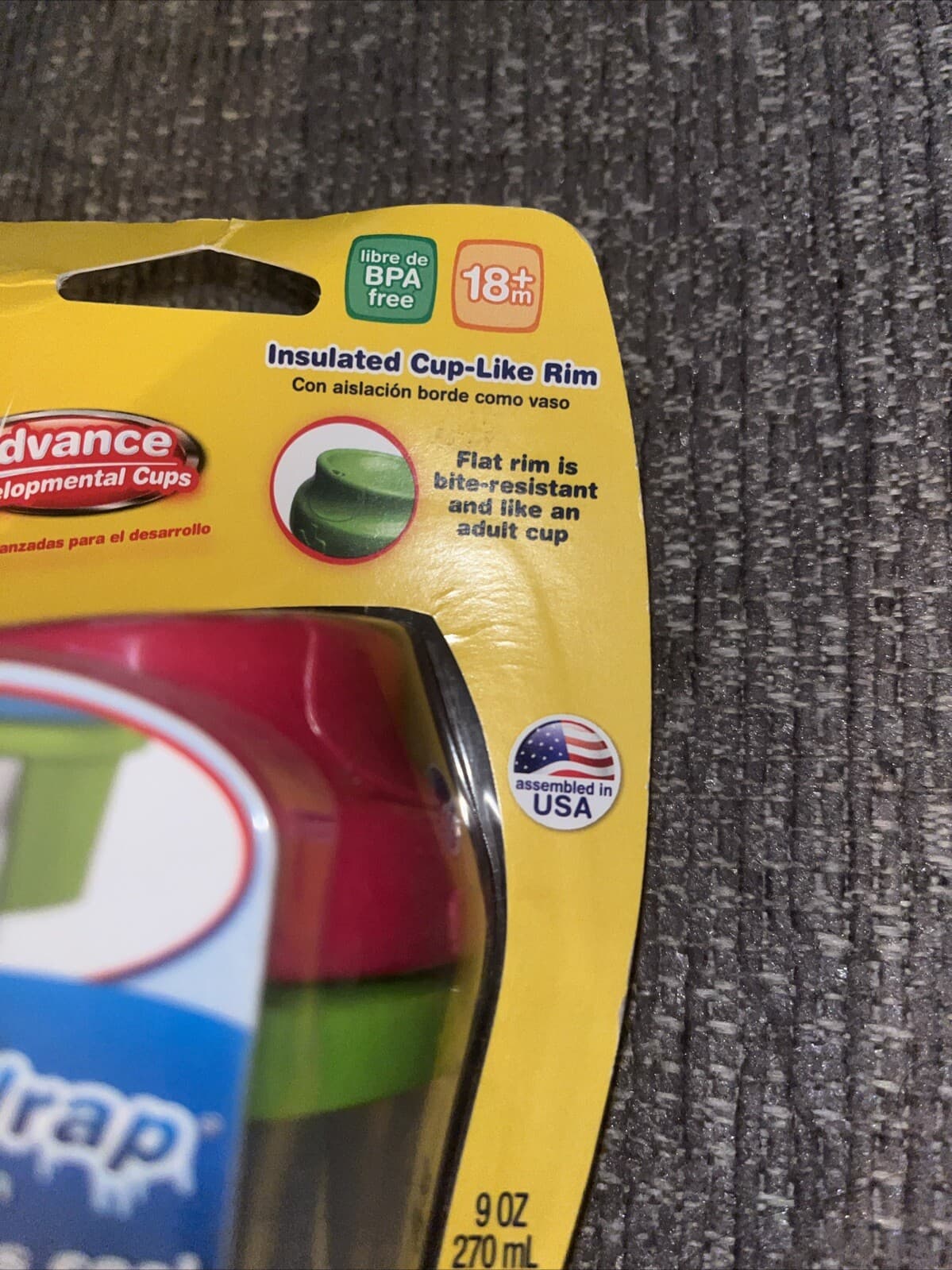 NUK GERBER 9OZ ADVANCED DEVELOPMENTAL CUP ARCTIC WRAP 18+ MO BPA FREE LEAK PROOF 3