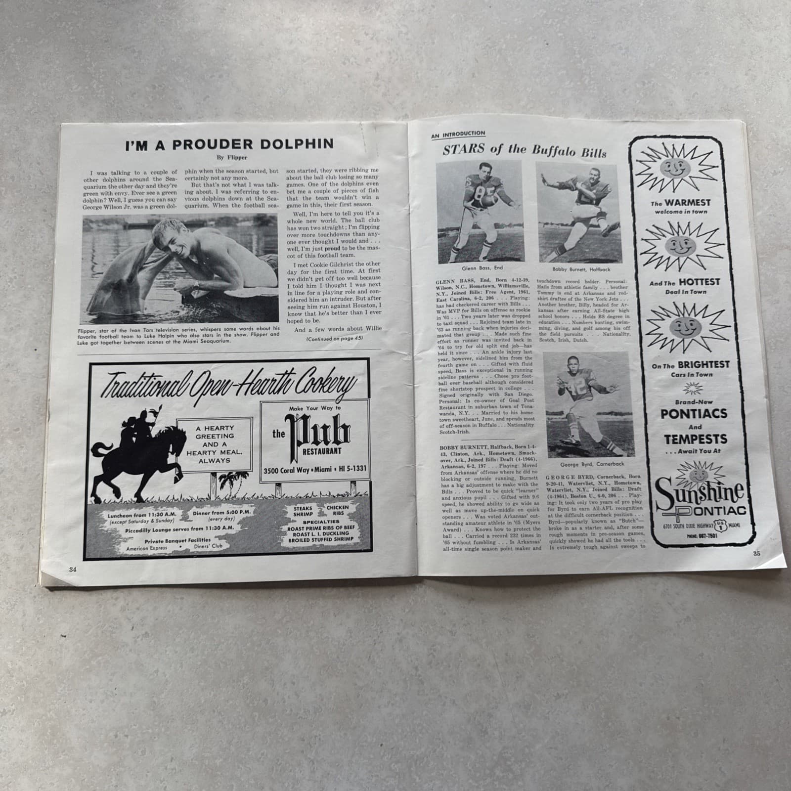 1966 Miami Dolphins Buffalo Bills AFL Football Program 11-6-1966 Pictorial 4