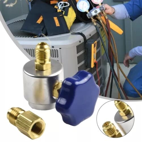 Self Sealing R134A Can Tap Valve Adapter For A/C Charging Hose Convertor US 5