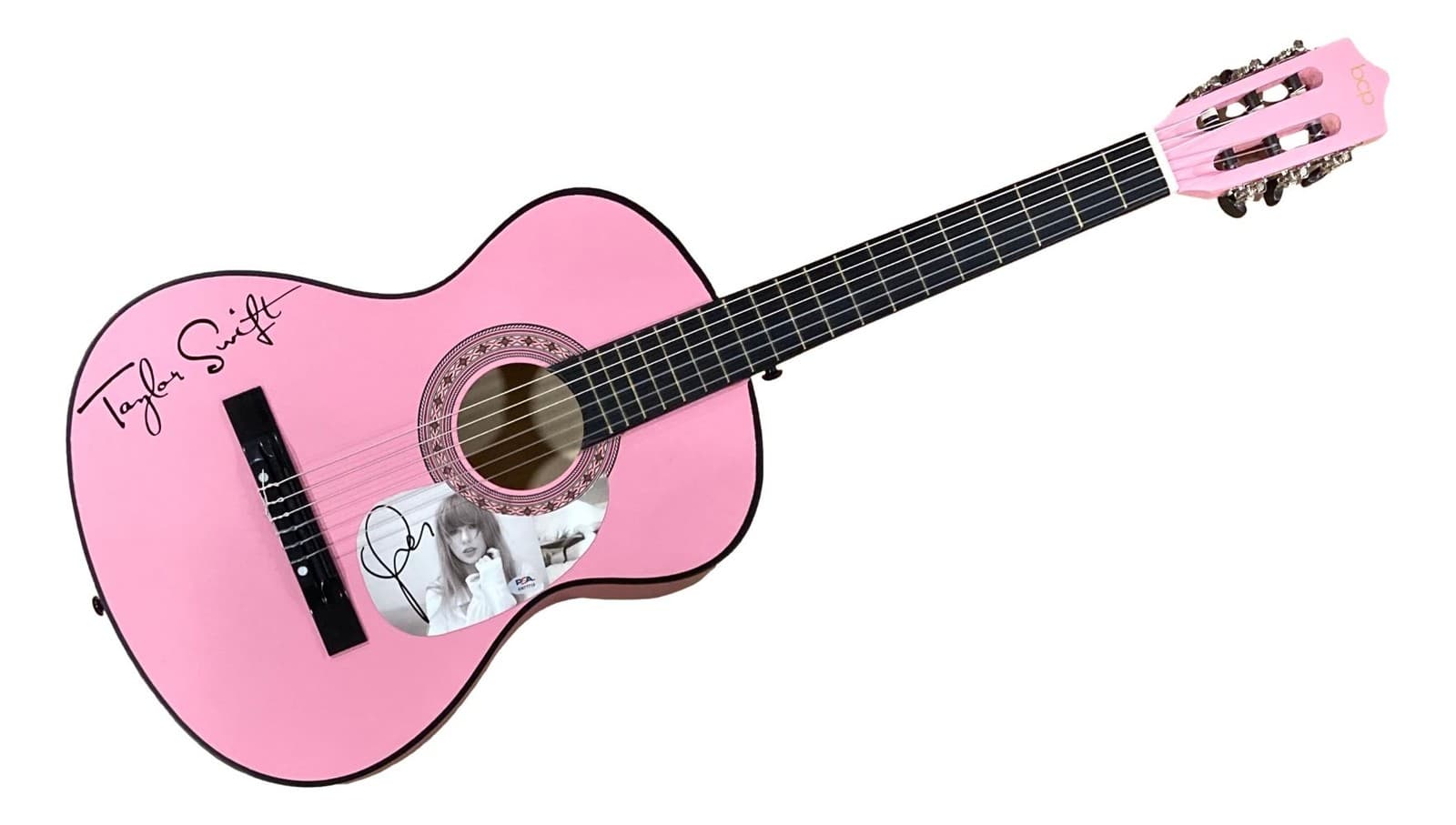 T Swift Signed 38" Totured Poets Department Pink Acoustic Guitar 2 PSA Holo