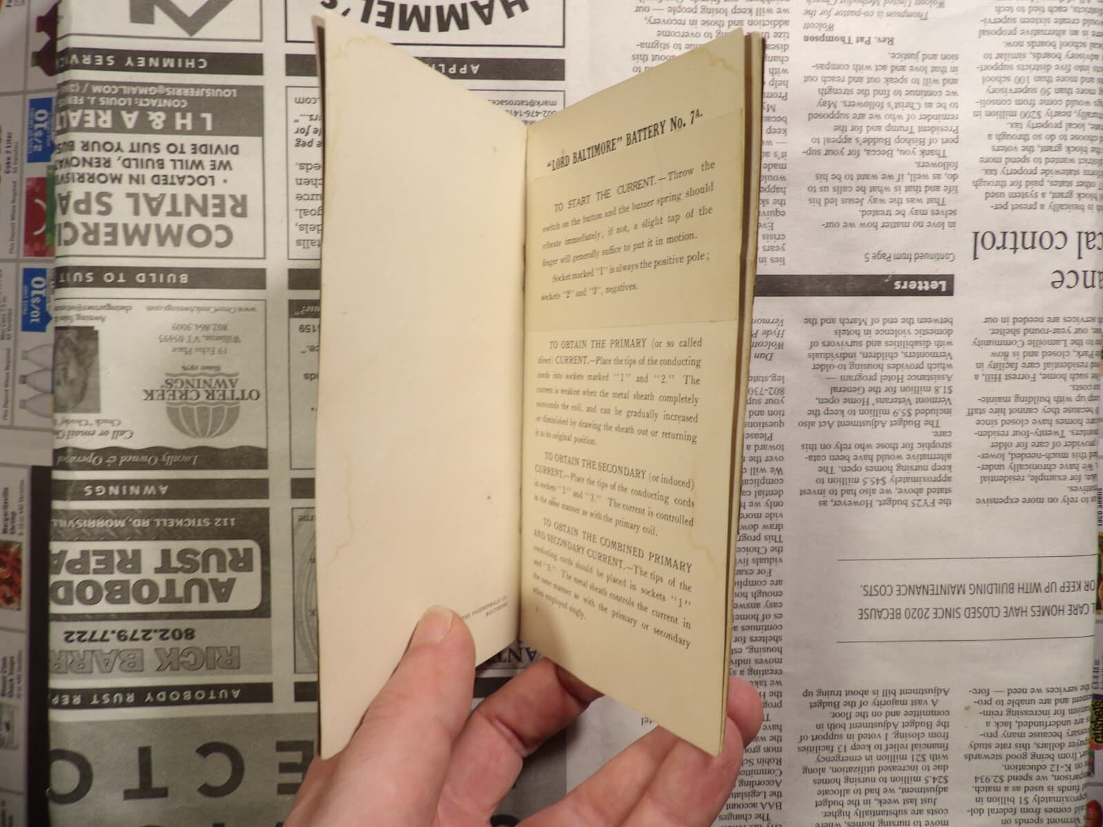 1904 Directions Chloride of Silver Faradic Batteries - Dry Cell Batter Co 3