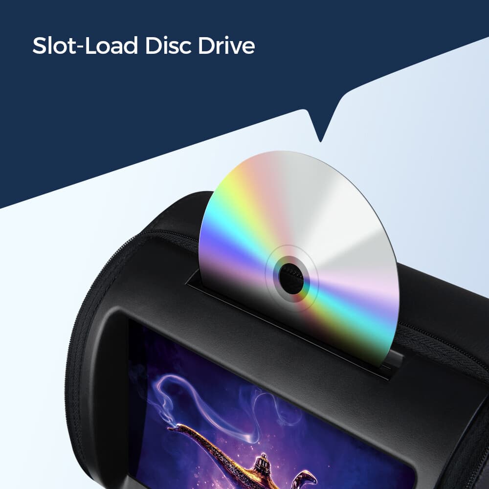 1 Pair 9" HD Car Pillow Headrest Monitor DVD Player HDMI USB SD FM IR+Headphones 3