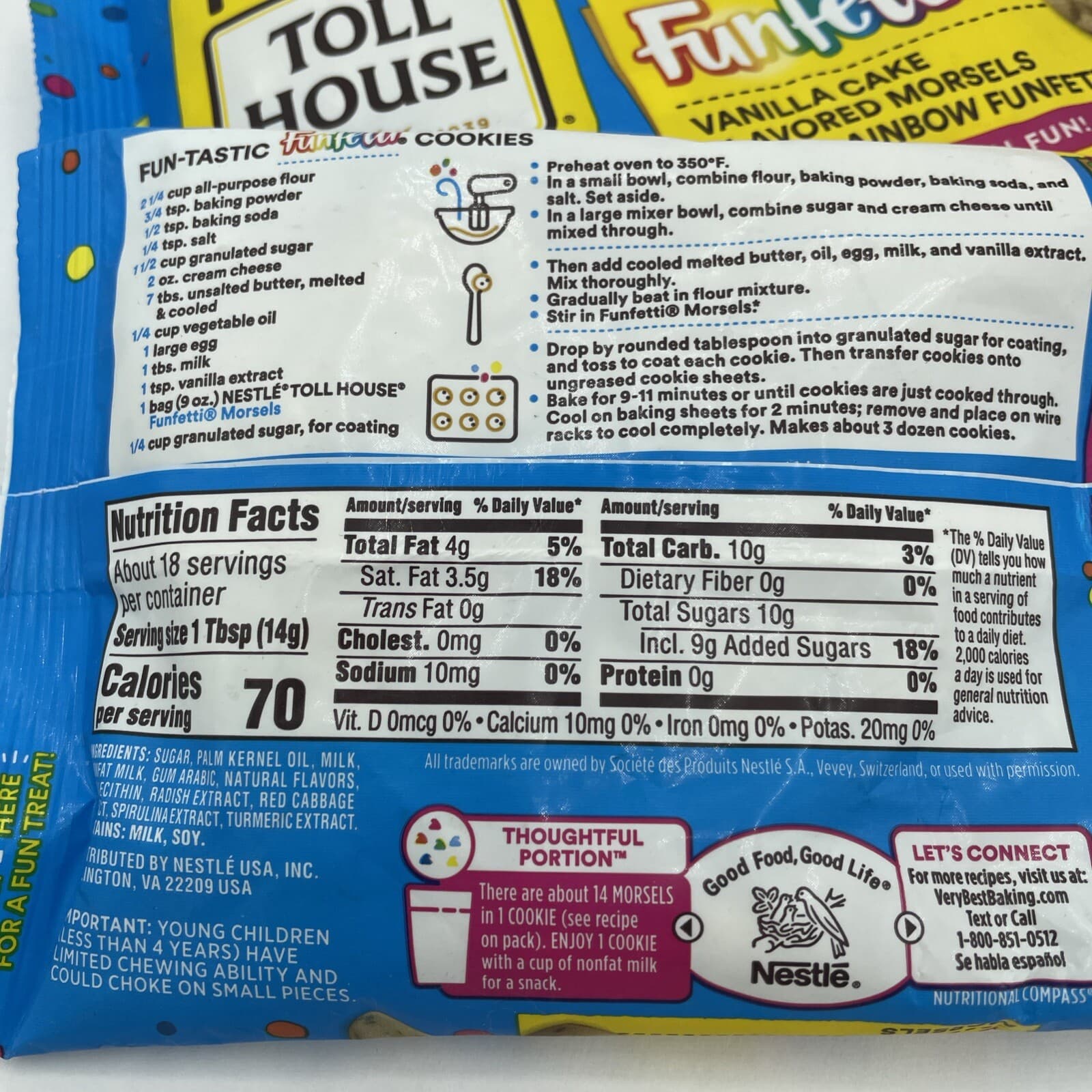 2x Nestle Toll House FUNFETTI Morsels Vanilla Baking Chips 9 oz Bag - 2 PACK 5