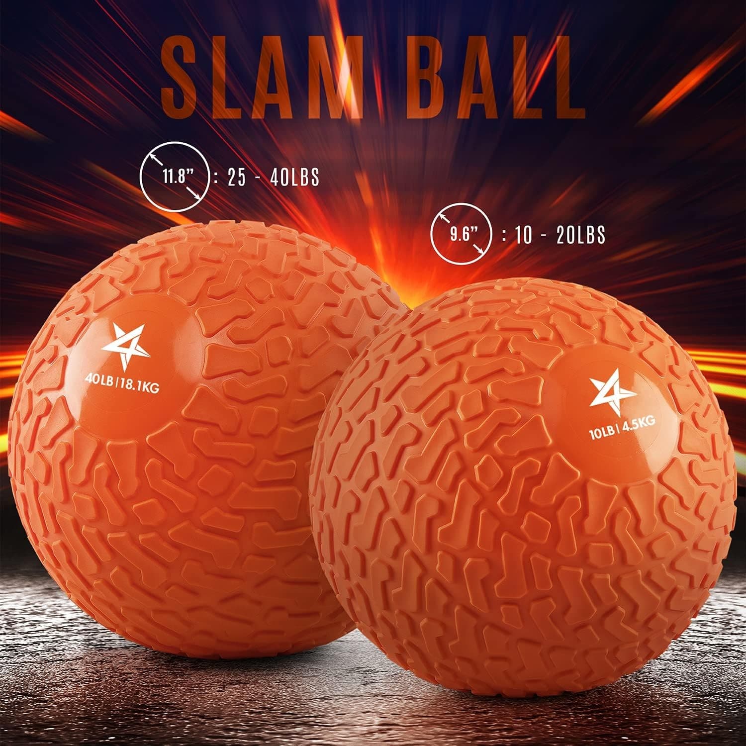 Yes4All Upgraded Fitness Slam Medicine Ball 10lbs Orange beast, beast  2