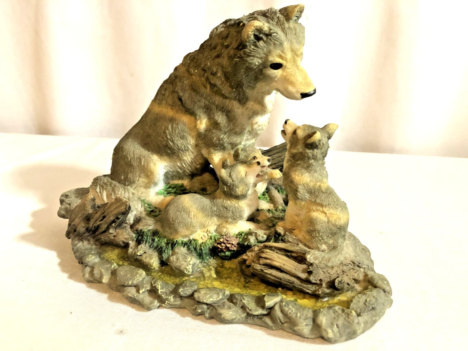 Lot Of 6 Vintage Resin Wolf Wolves Eagle Figures Statues 5