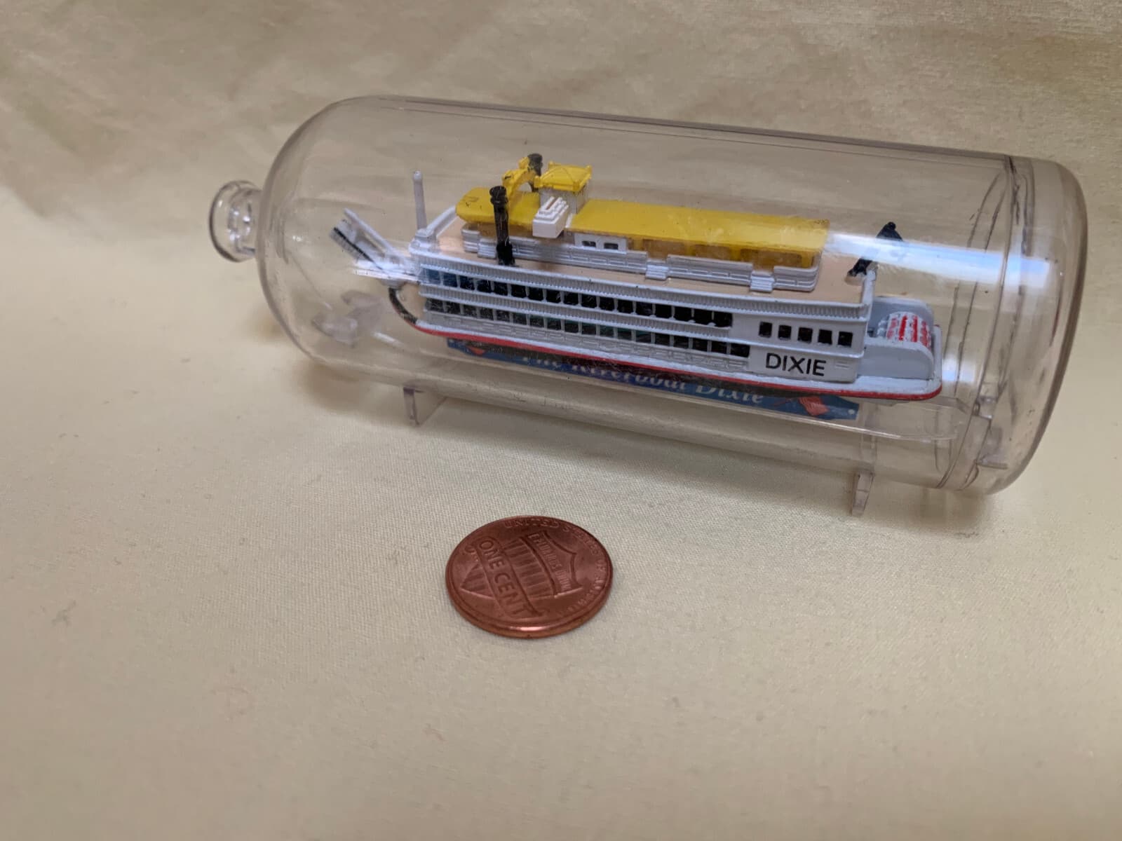 3" STERNWHEELER RIVERBOAT DIXIE PADDLEWHEEL BOAT SHIP IN A BOTTLE MICRO MACHINES 2