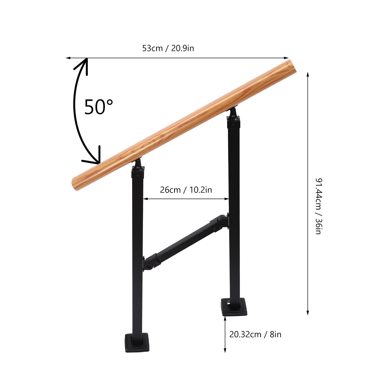 Simple Installation Handrails for Outdoor, Staircase Handrail, 2-Step Handrail  6