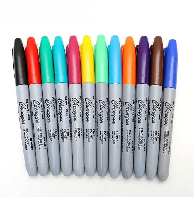 12 Colors Fine Point Permanent Markers, Durable & Long-Lasting for Office - NEW 5