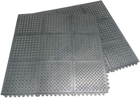 Rubber-Cal "Revolution Diamond-Plate" Interlocking Rubber Tiles 5/8 x 36 x 36 in 2