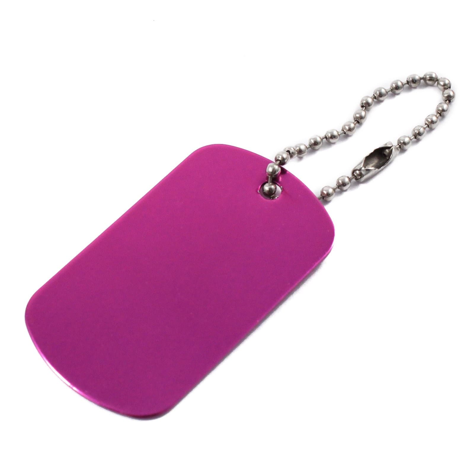 (6 Pack) Aluminum Dog Tag Military GI Blank Key Chain 4