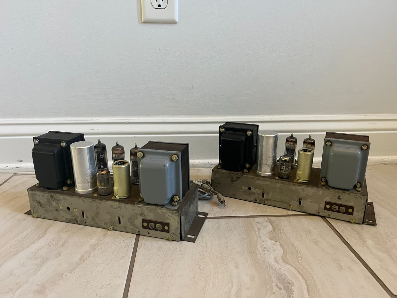 Pair Vintage AMPEX 6973 Monoblock mono Vacuum Tube 15watt Amplifiers Amps 2