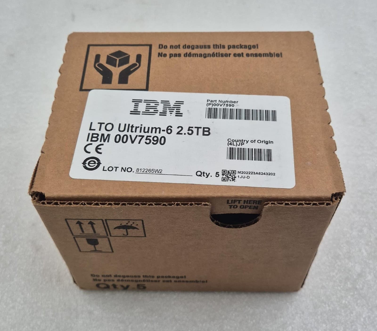 [LOT 5] *NEW* IBM LTO Ultrium-6 2.5TB 00V7590 TAPE CARTRIDGE DATA STORAGE BACKUP
