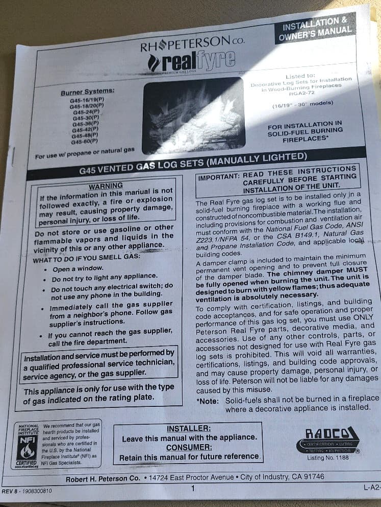 😃  Peterson Real Fyre 24" G45 Triple Burner System (NG) Natural Gas 5
