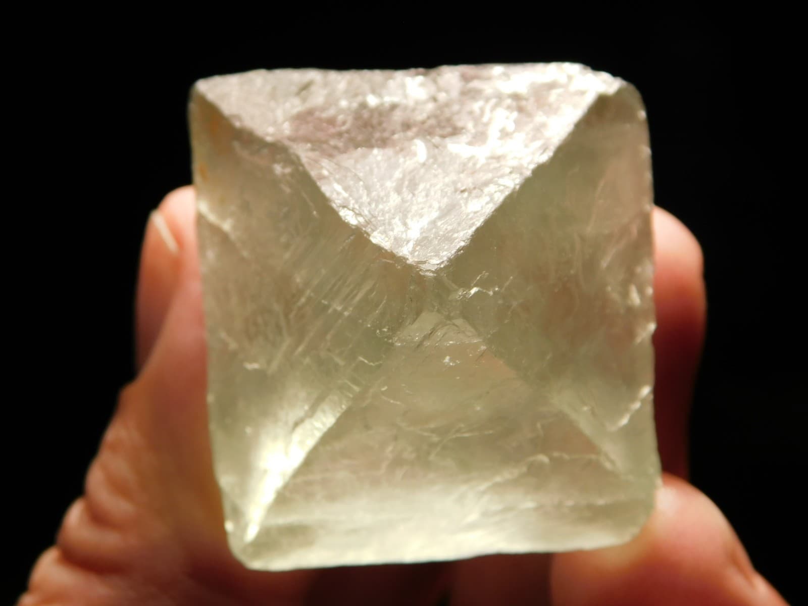 Larger! FLUORITE Octahedron Shaped Crystal 72.6gr 4