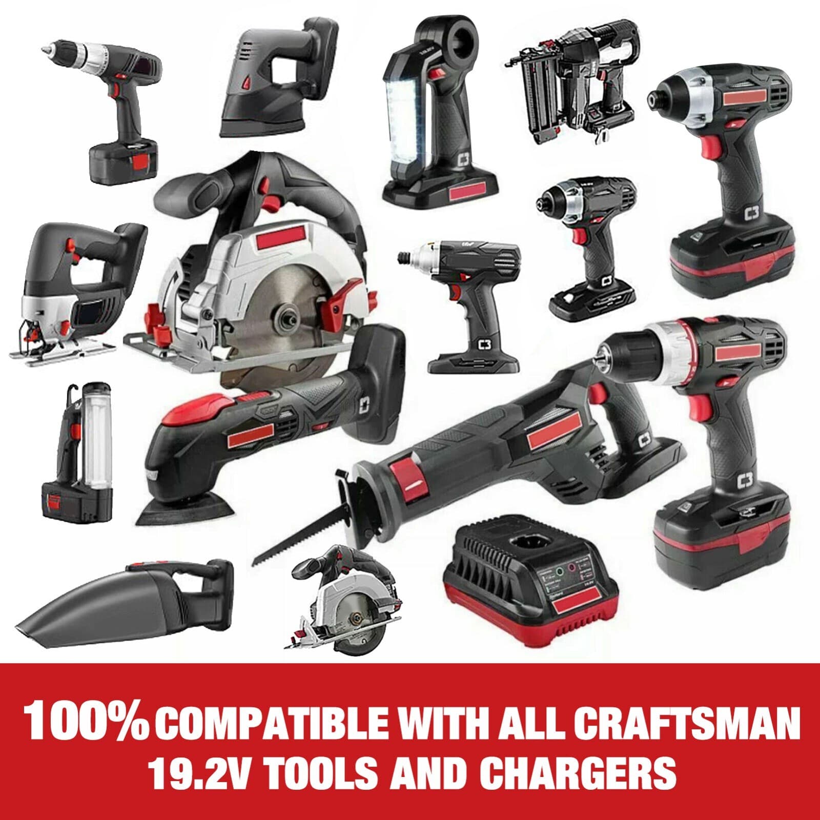 2Pack 19.2V 8.0Ah For Craftsman C3 DieHard Lithium ion XCP Battery 11375 11570 6