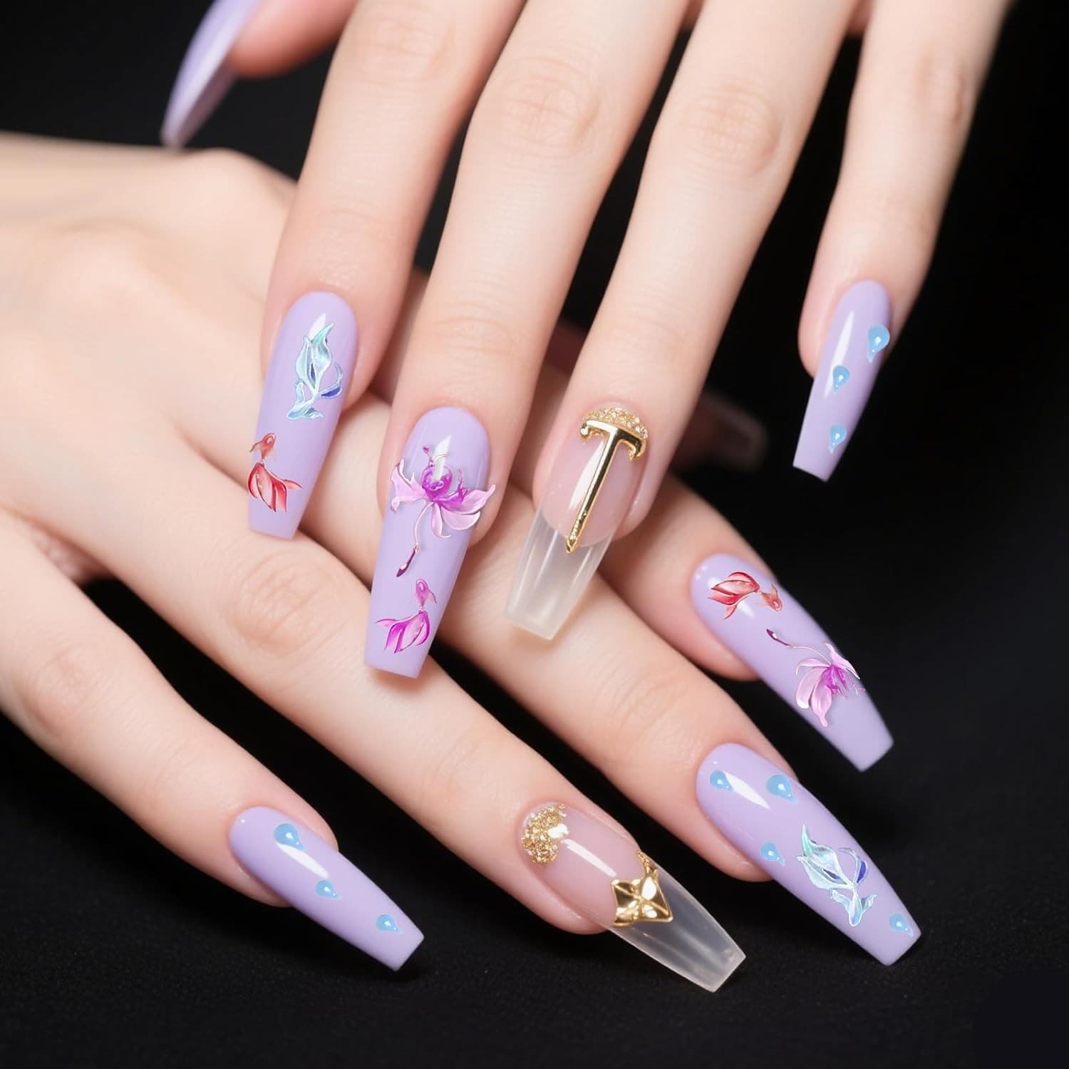 simarro 3D Lotus Flower Nail Art Mold Silicone Carving Template, Transparent  6