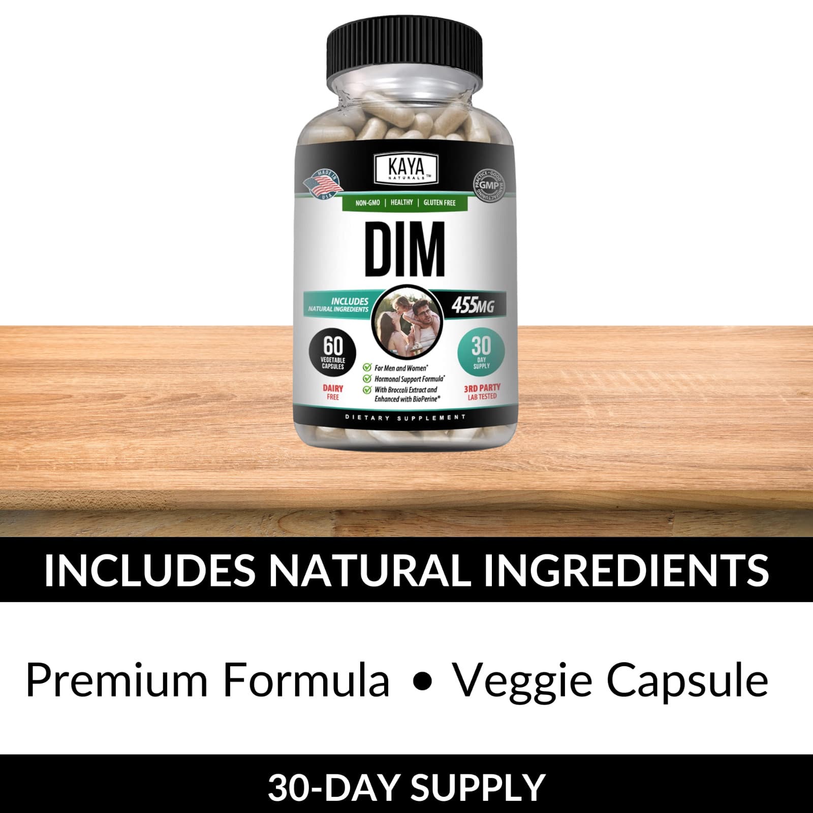 DIM Ultra Supplement 60ct, With Bioperine, Premium Hormonal Support Formula 5