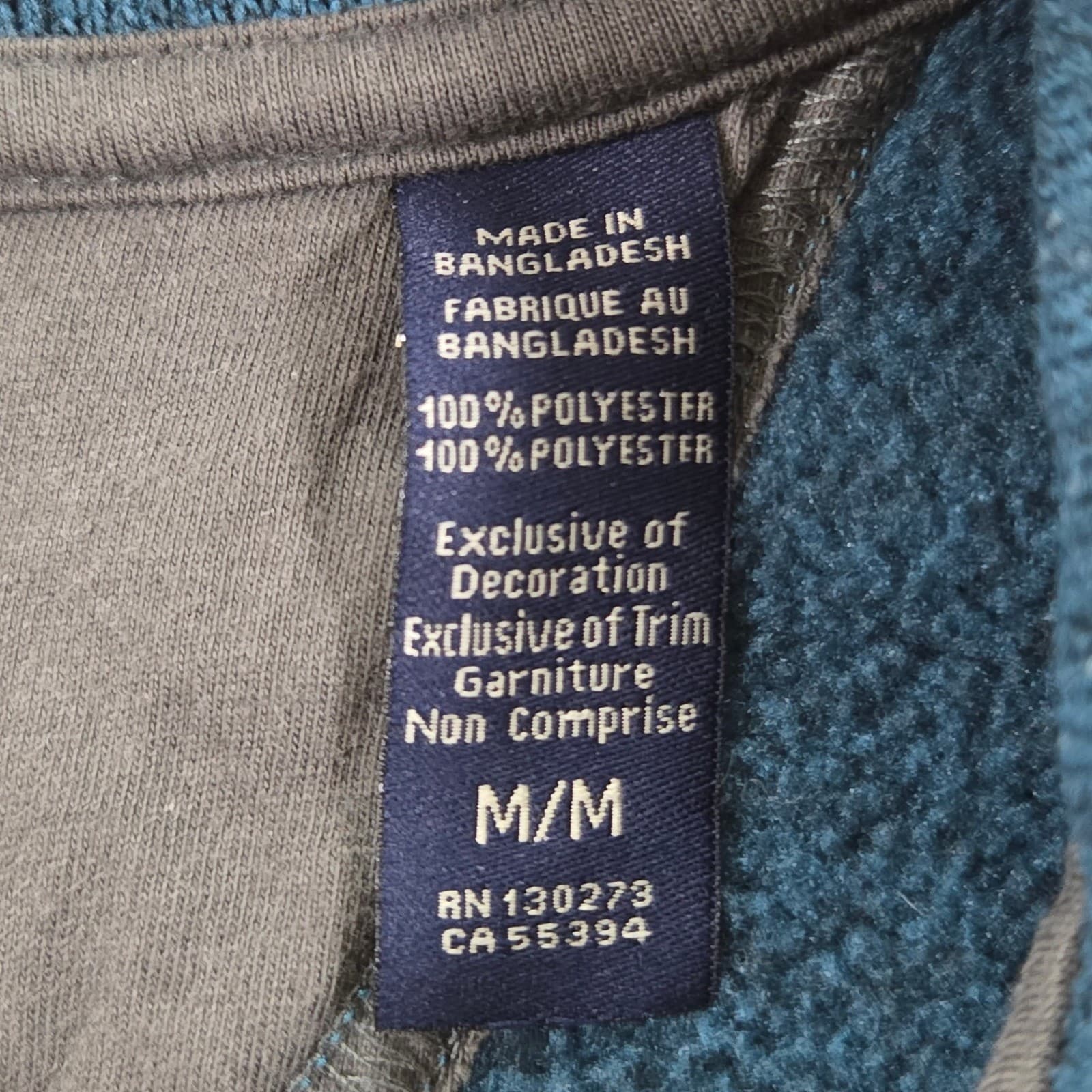 Wrangler Outdoor Mens Quarter Zip Pullover Fleece Jacket Teal Blue M 4