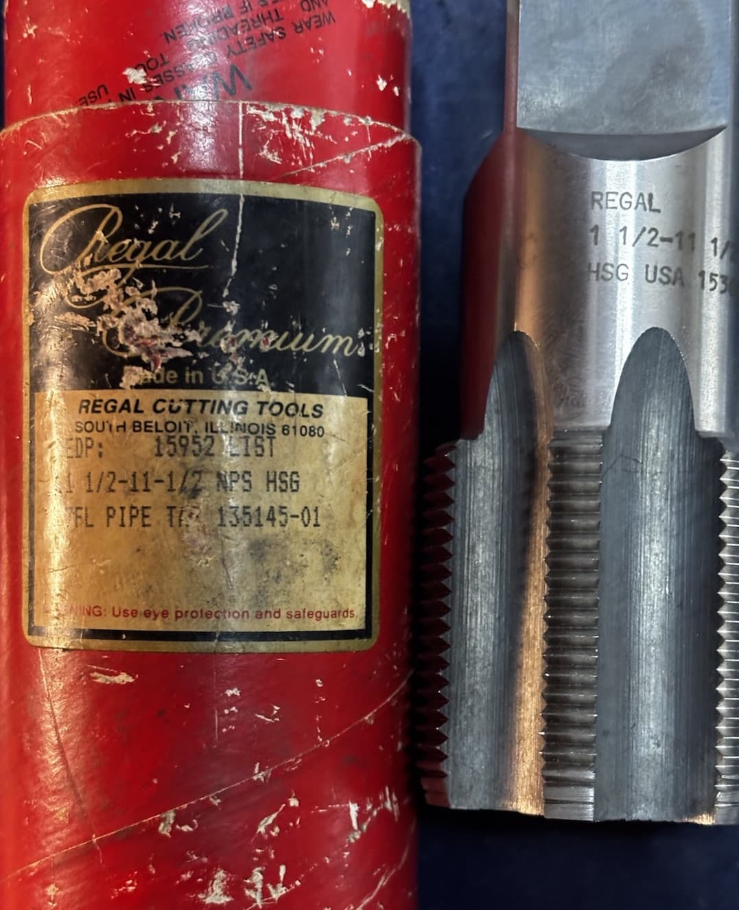 REGAL 1-1/2 - 11-1/2 Standard Pipe Tap NPS NPSM HSG 7FL  1-1/2” 11-1/2tpi  15952 5
