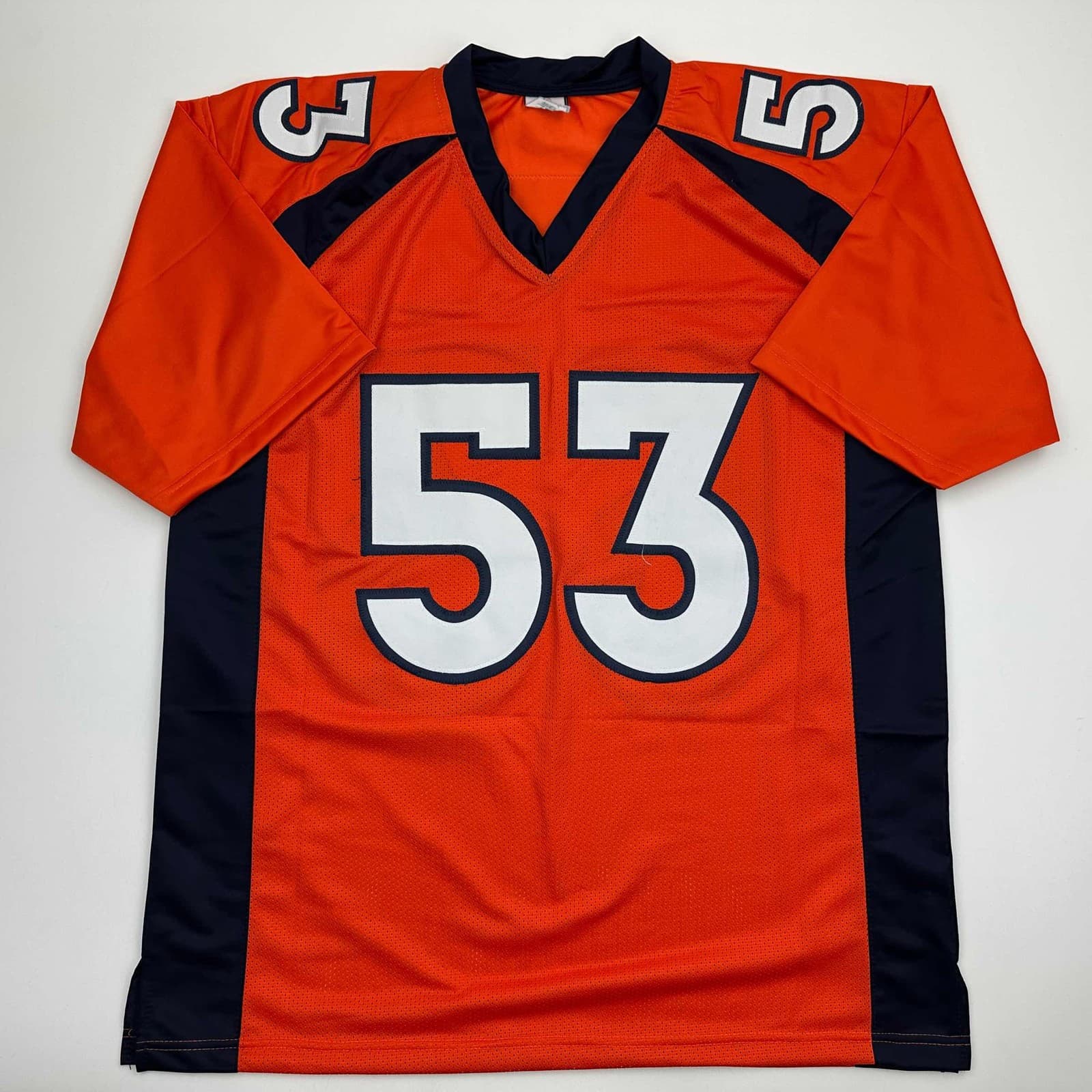 Autographed/Signed Bill Romanowski Denver Orange Football Jersey Beckett BAS COA 4