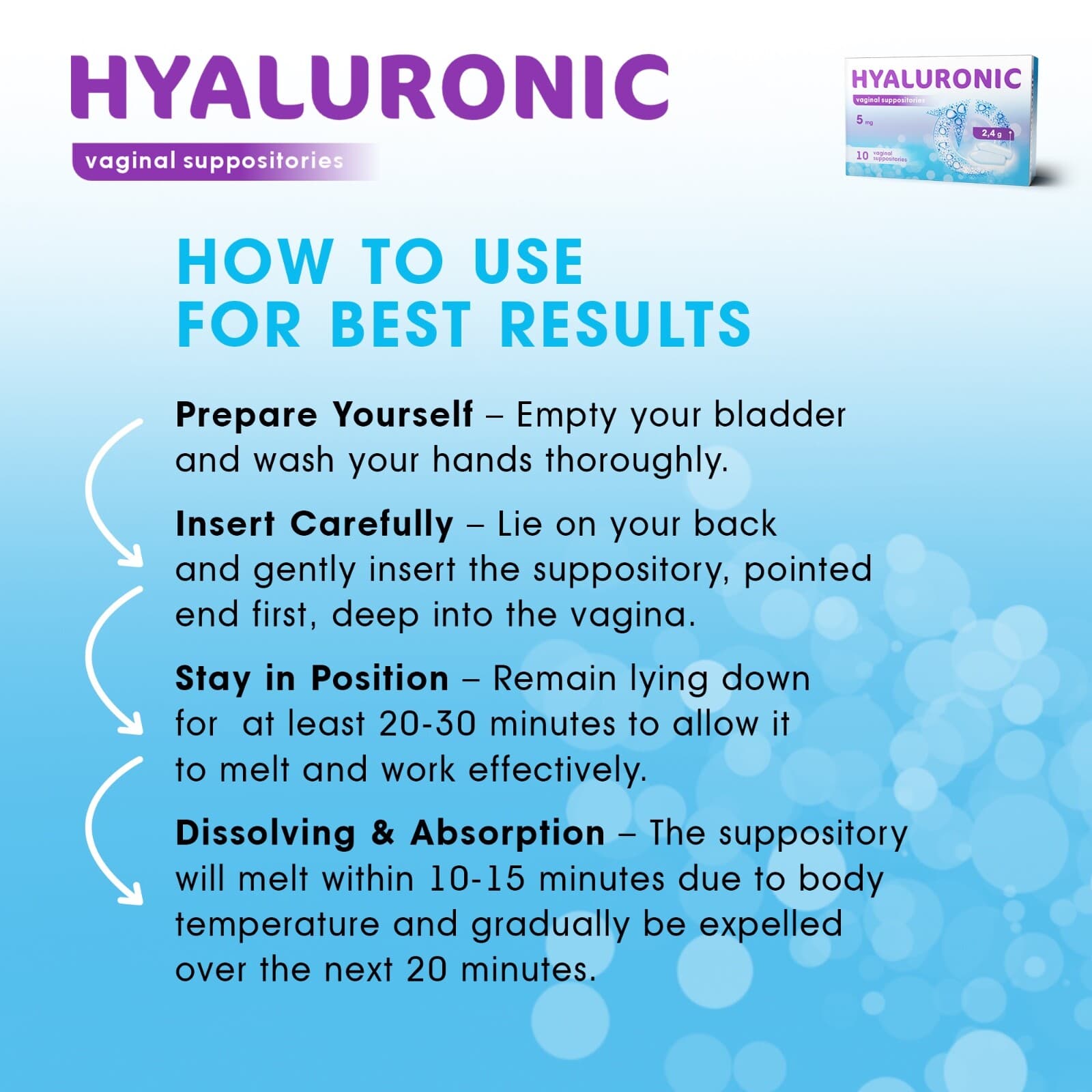 Hyaluronic Vaginal Suppositories - Vaginal Moisurizer - Natural and Hormone Free 6