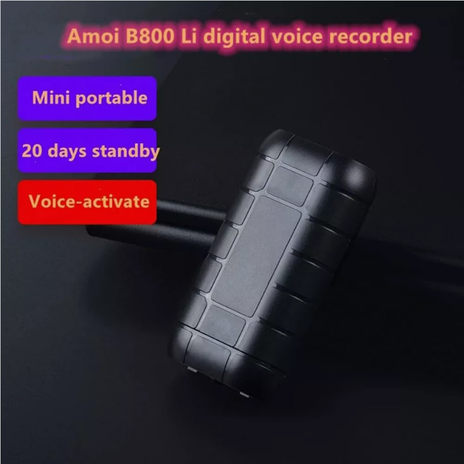 500 Hrs Mini Spy Voice Activated Recorder Digital Audio Magnetic 64GB MP3 Player 3