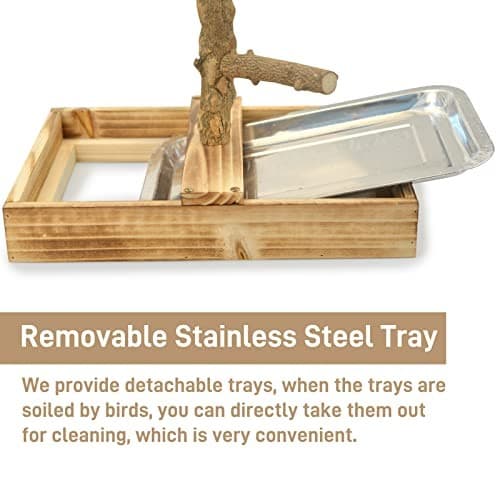 Natural Wood Bird Toys Playground, Bird Cage Accessories, Bird Perches, with  6