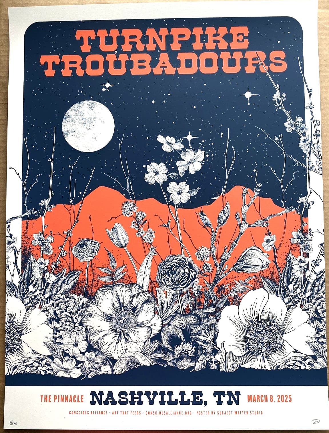 AUTHENTIC TURNPIKE TROUBADOURS POSTER Nashville TN March 8 2025 AP S/N #/15