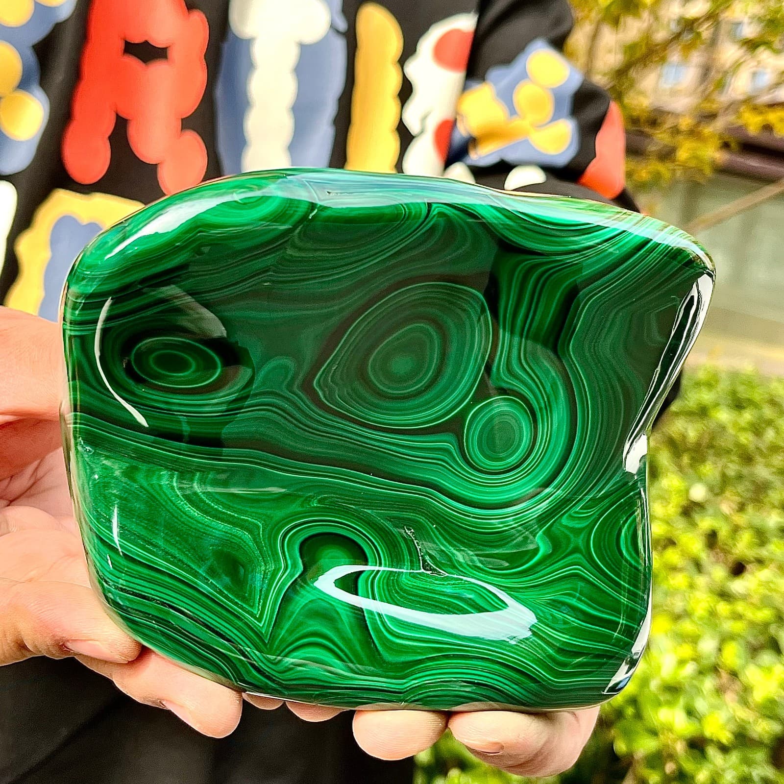 4.2LB Natural glossy Malachite transparent cluster rough mineral sample 3