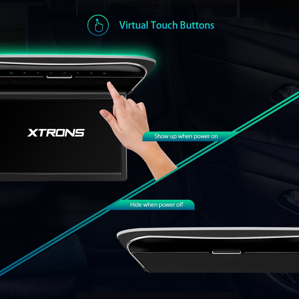 11.6" Screen Car TV Roof Flip Down Monitor Video Player HDMI USB +2X Headphones 3