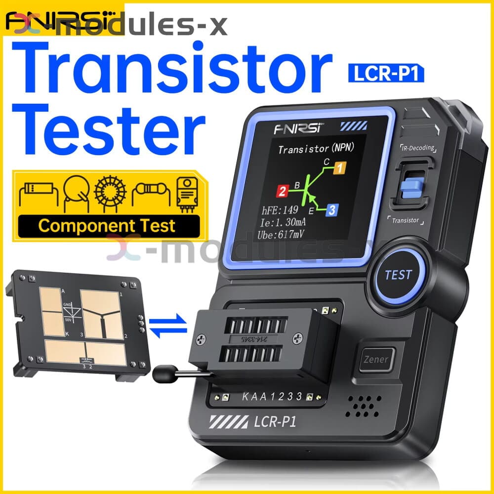 FNIRSI LCR-P1 Transistor Tester Multifunction LCR ESR NPN PNP SMD Test Meter DIY 3
