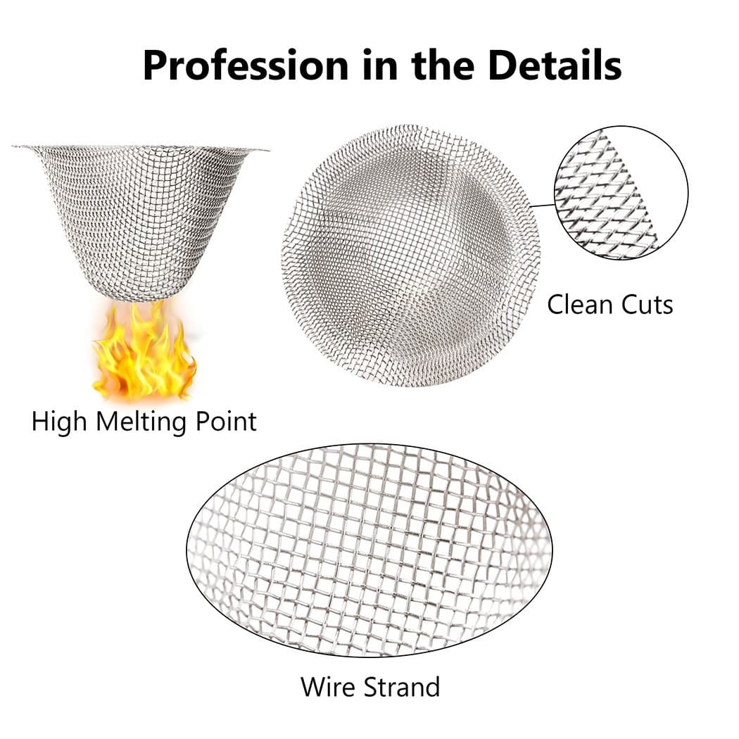 60Pc Bowl Screens for 14MM Glass Bowl Stainless Steel Adjustable Bowl Screens 2