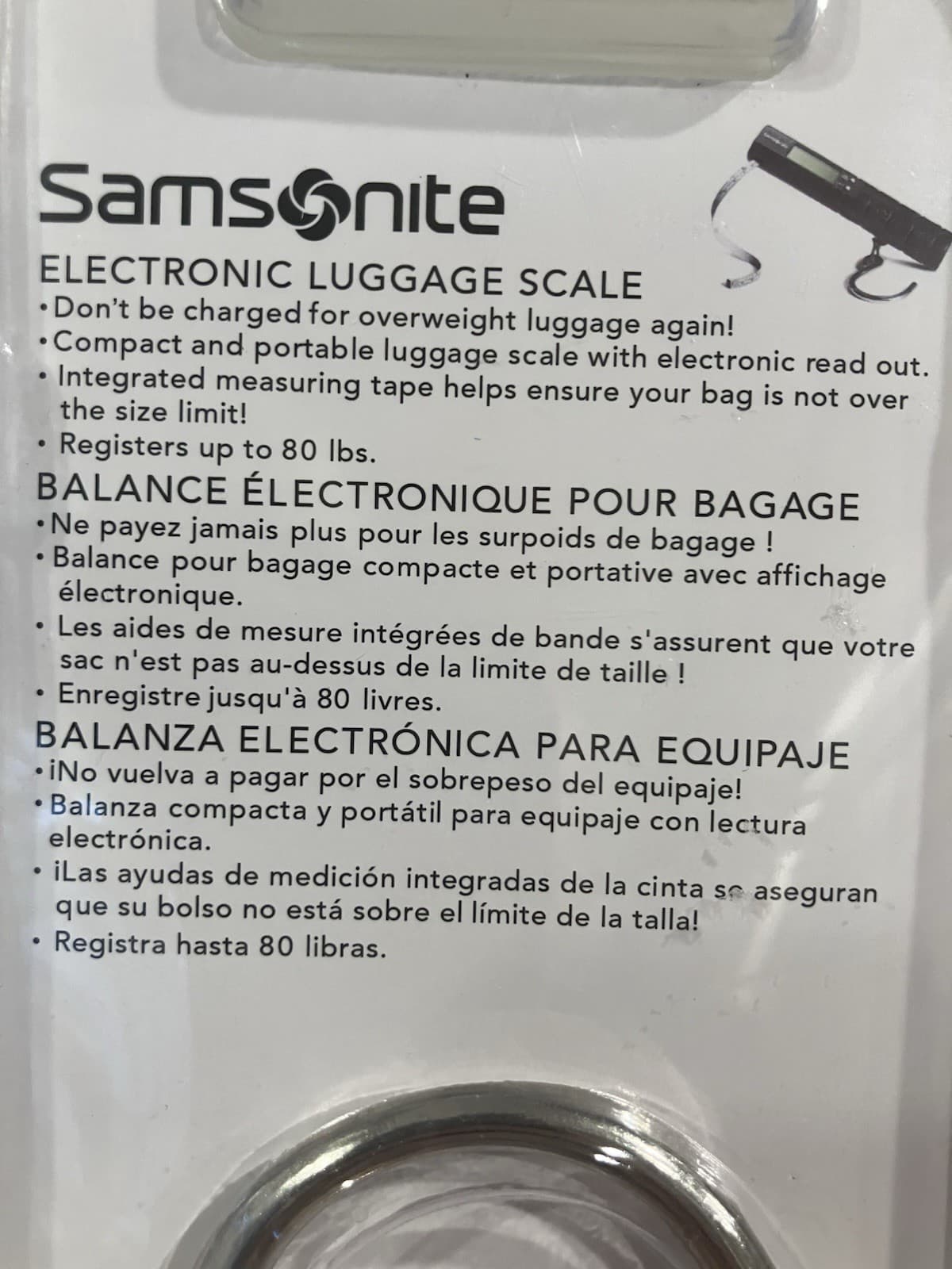 Samsonite Electronic Luggage Scale Black One Size Brand New Sealed 3