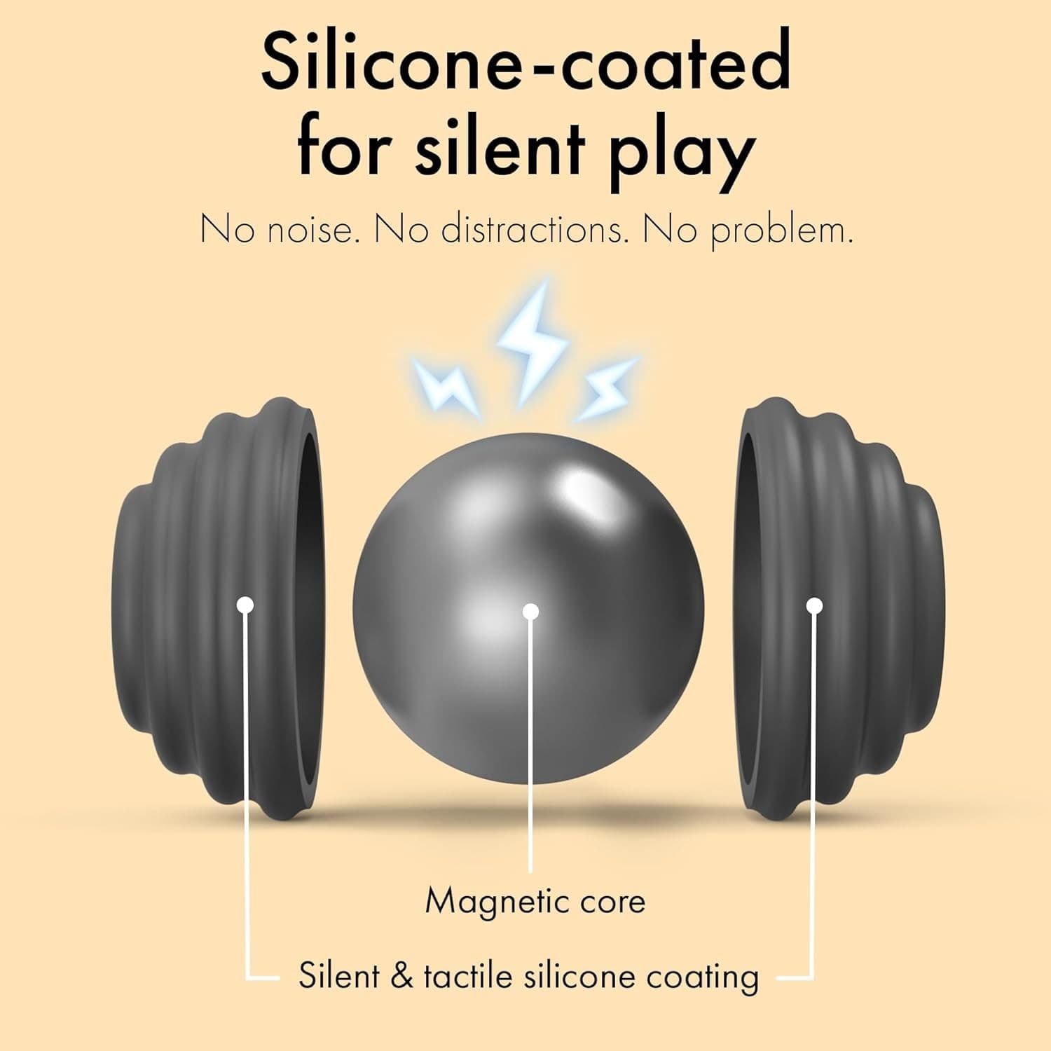 ONO Signets – Silicone Magnetic Balls with Textured Set of 8, Graphite  5