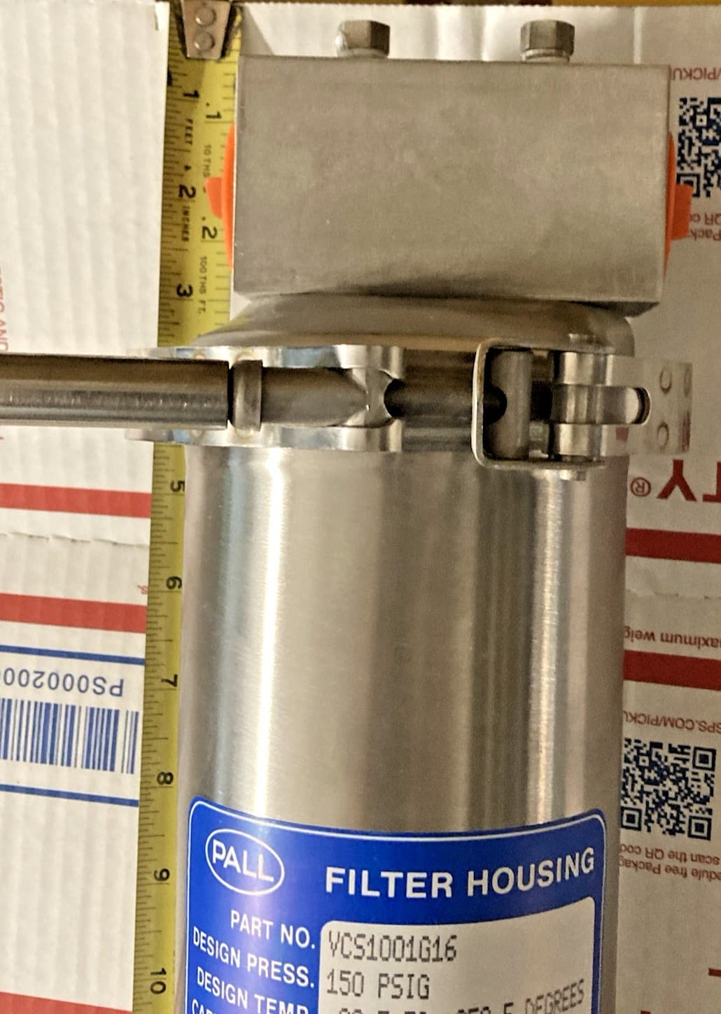 Pall Filter Housing, Stainless Steel IDL series #VCS1001G16, New old stock 3