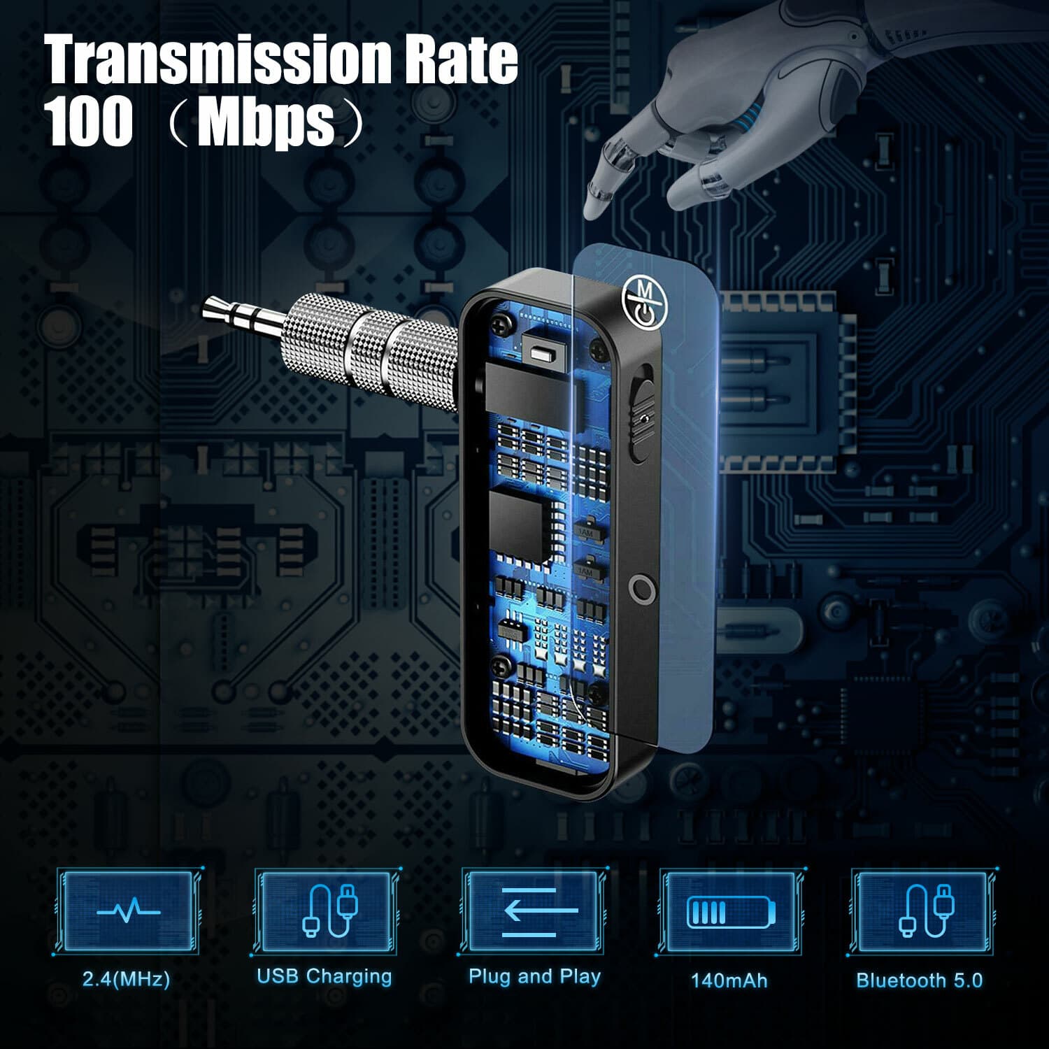 USB Wireless Bluetooth  Transmitter Receiver for Car Music Audio Aux Adapter lot 3