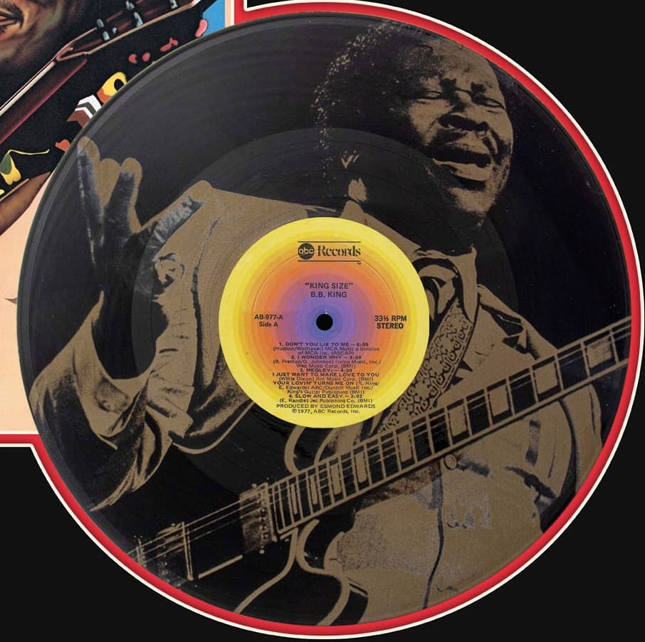 B.B. King Laser Etched Black Vinyl Record Reproduction Signed LP Display 2