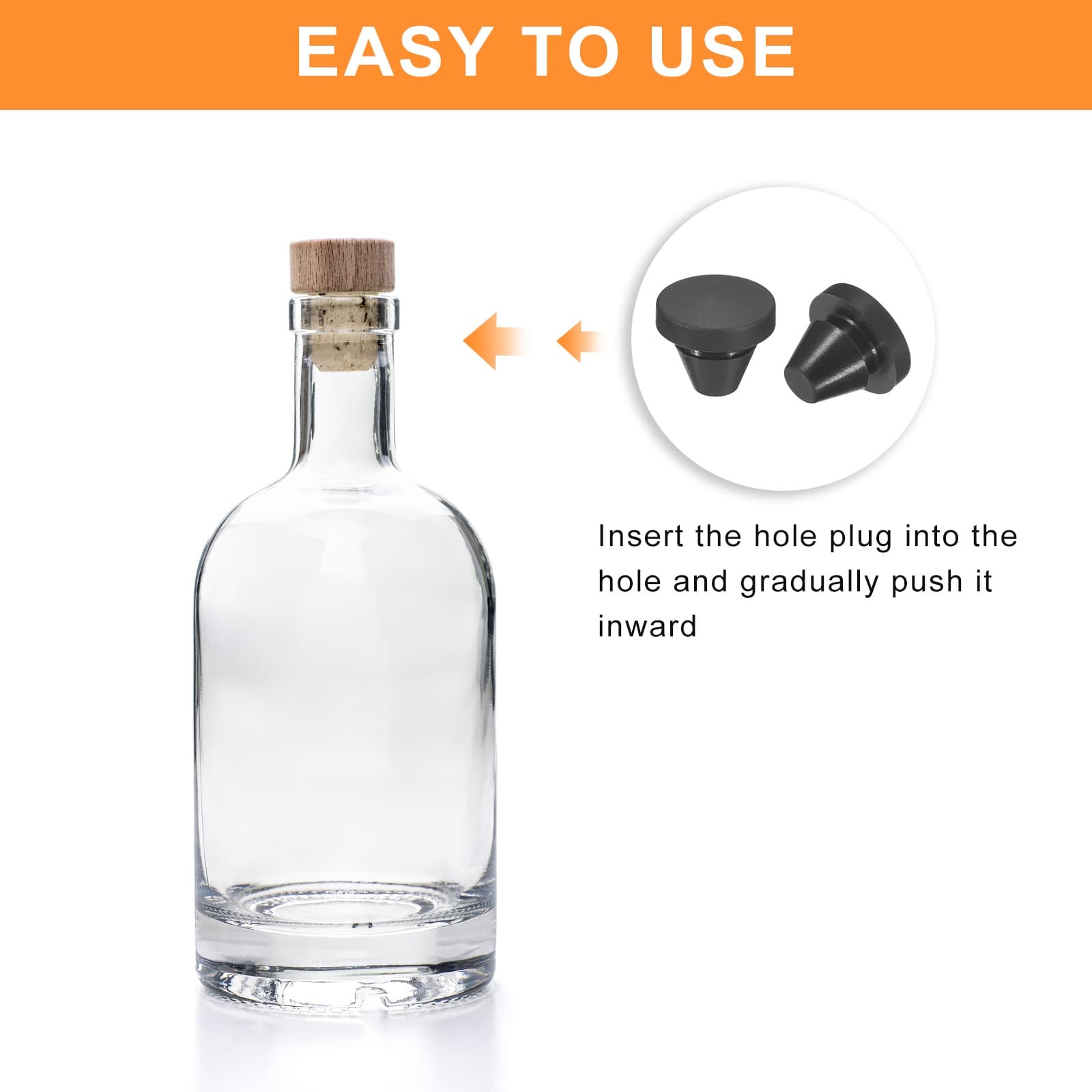 15Pcs Silicone Plugs Rubber Round Hole Plugs for 7-8mm Hole Black 5