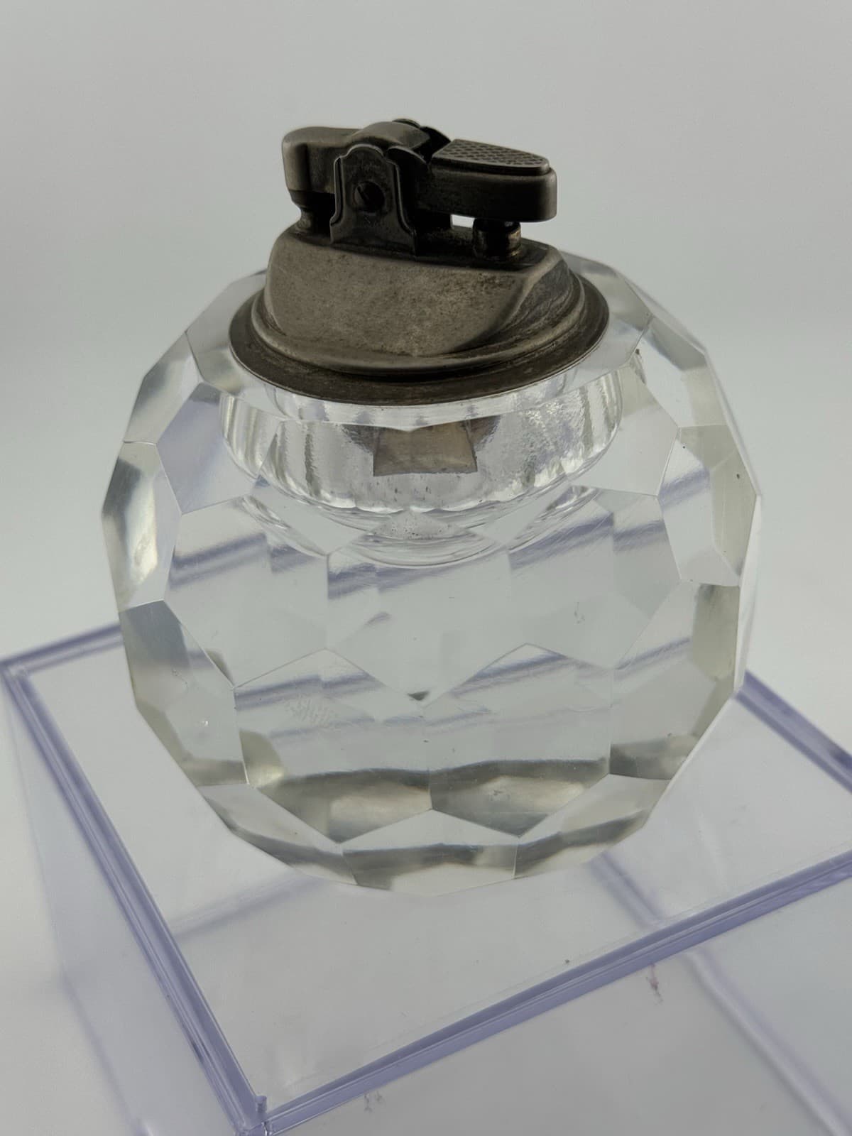 Vintage Japan Table Lighter Hand Cut Glass-Crystal 1970s 5