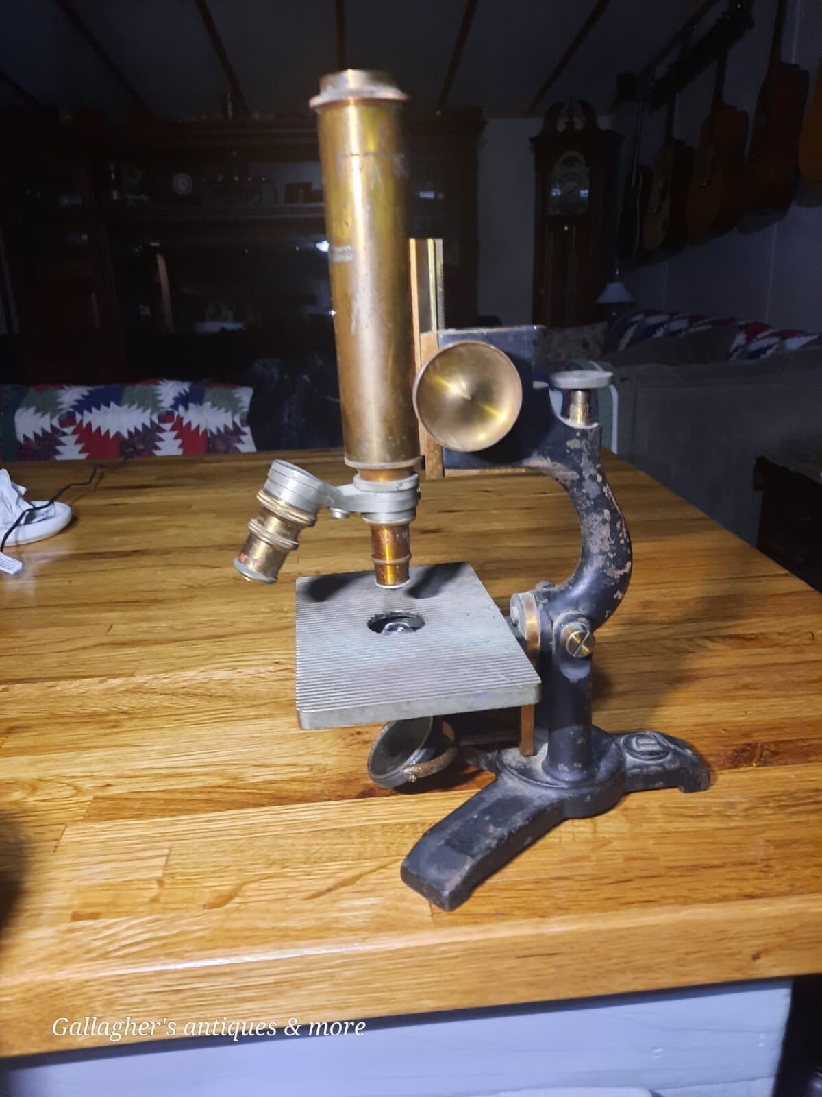 Rare Antique BAUSCH & LOMB Brass Iron Physician's Microscope Patented 1876 3