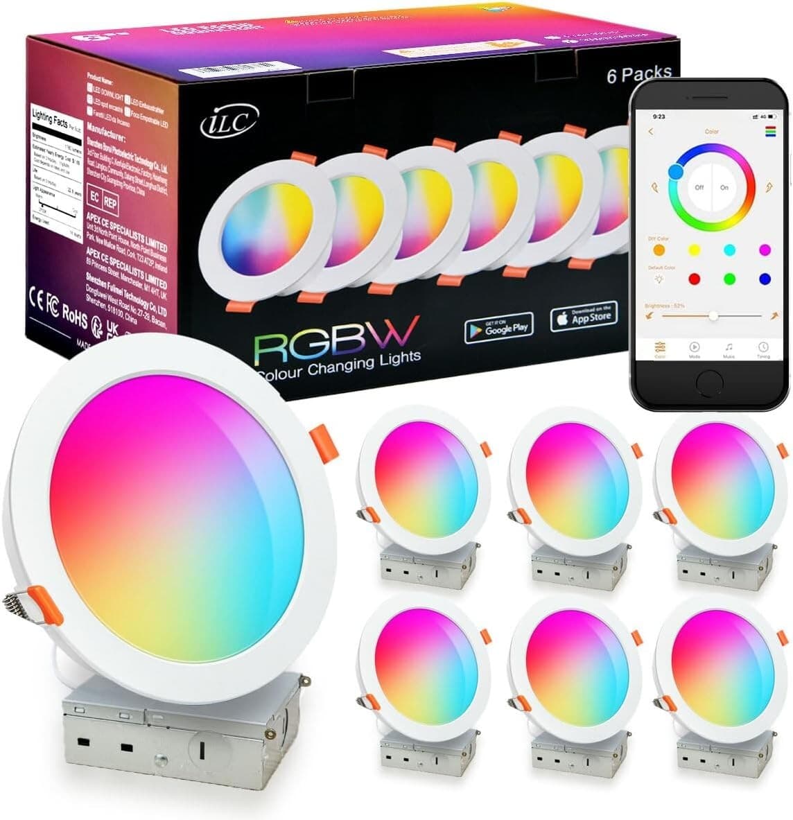 Brand New, Unopened 6 inch LED Recessed Light Work with Alexa App Controlled RGB