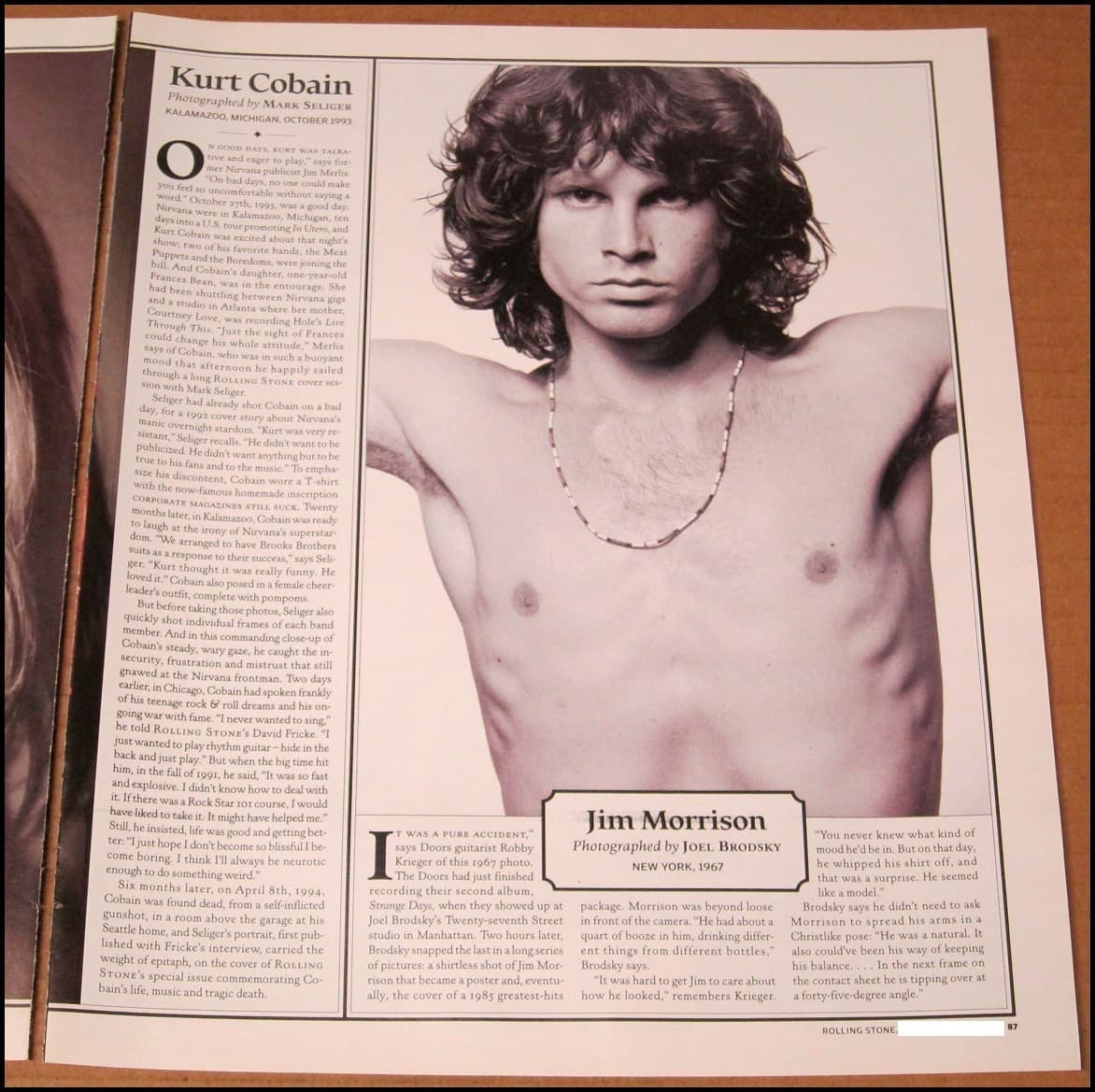 2004 Kurt Cobain Jim Morrison 2-Page RS Photos Mark Seliger Joel Brodsky Photo 4