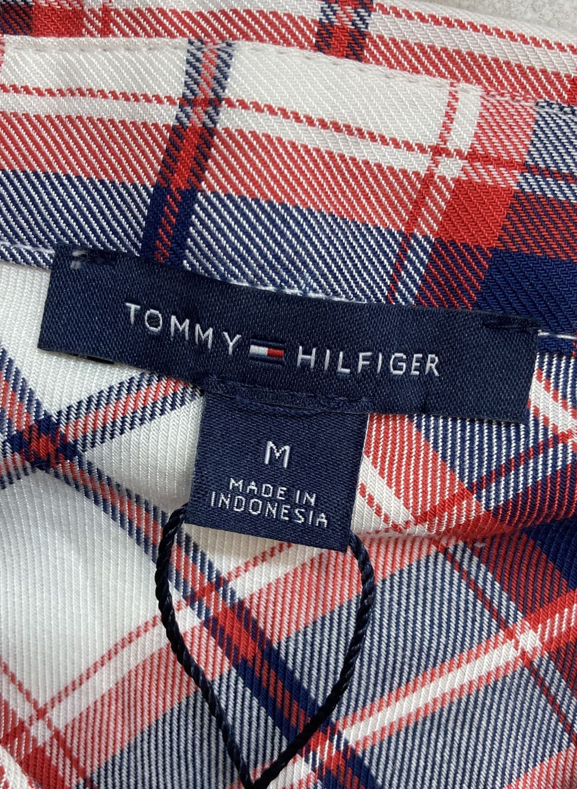 Tommy Hilfiger Red White Blue Plaid Heritage Button Down Shirt Women's M NWT 3