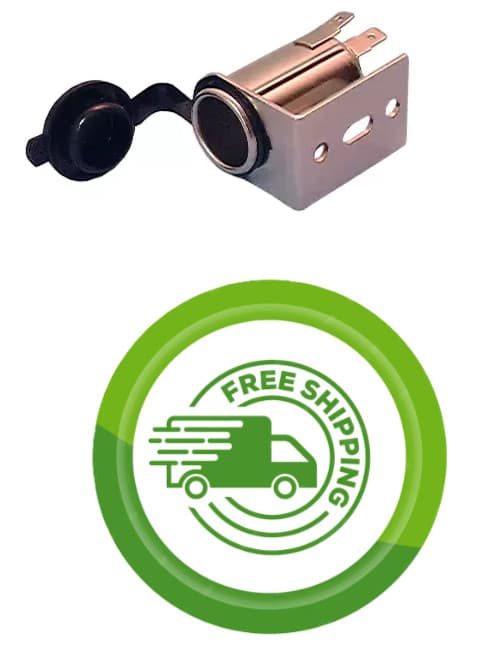 1x 12V Cigarette Lighter Socket With Mounting Bracket - Philmore 48-620