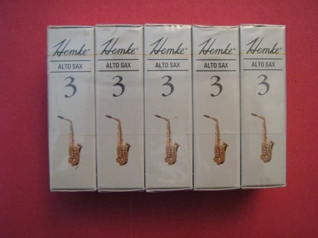 Hemke Alto Sax Reeds, Strength #3, FIVE 5 reed packs. New, in sealed boxes!!!
