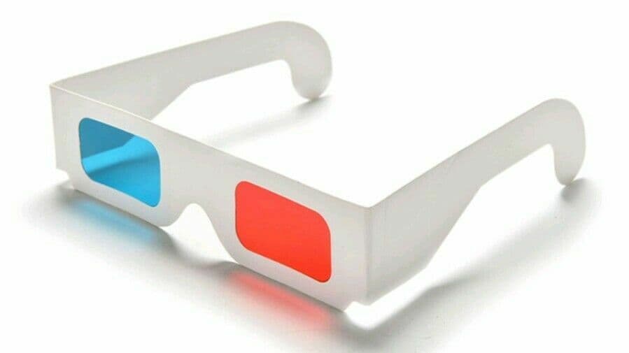 2x Universal Anaglyph Cardboard Paper Red Blue Cyan 3D Glasses For Movie Cinema 4