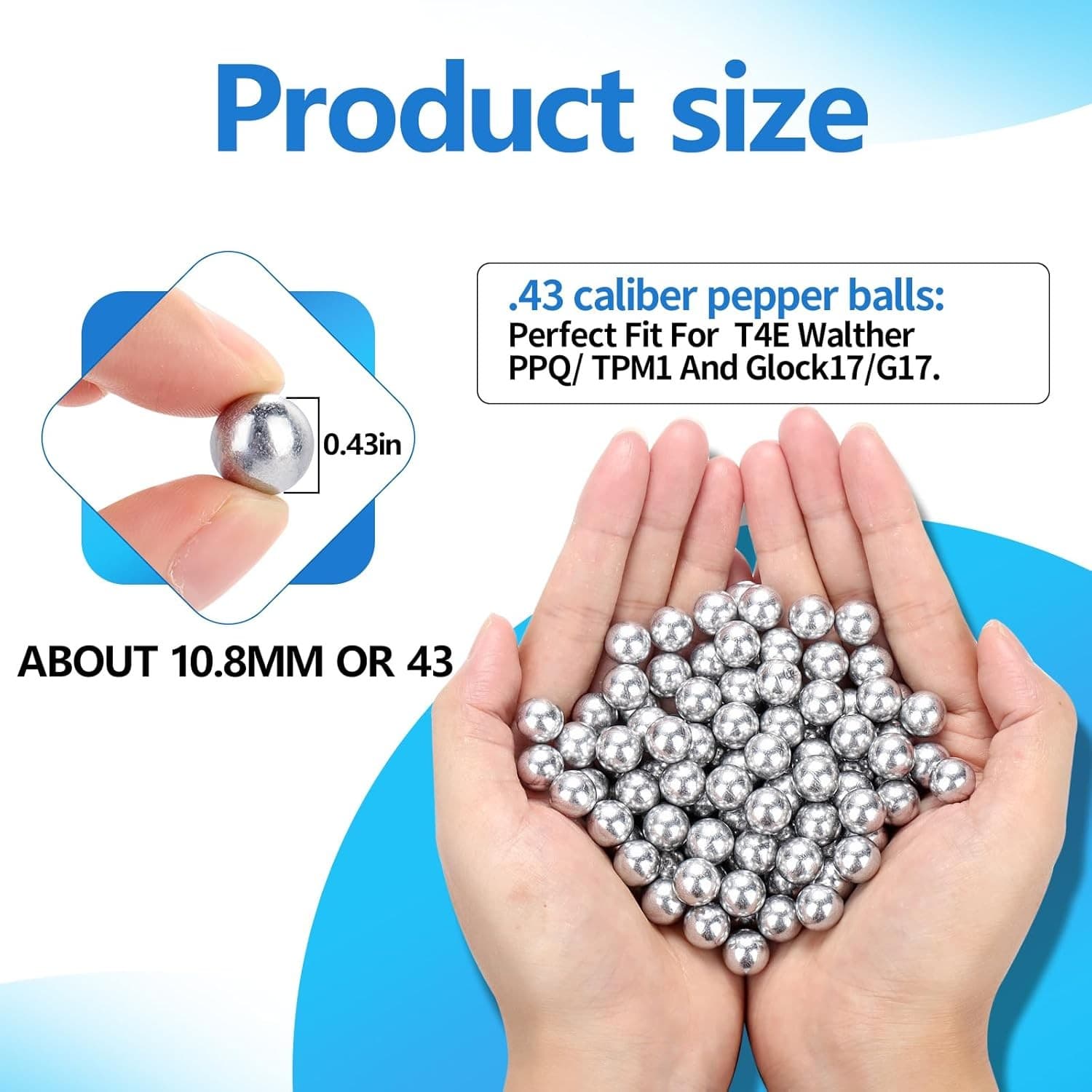 100 Pcs 43 Cal Aluminum Balls for Self Defense and Target Practice, Solid Hard . 4