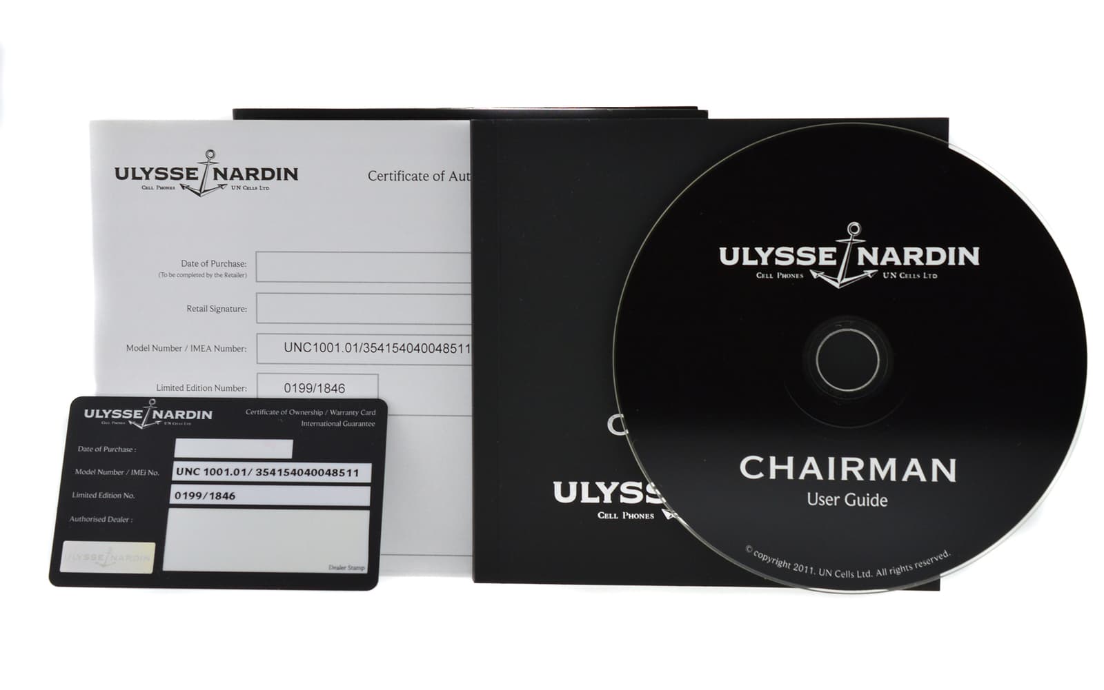 Authentic Ulysse Nardin Chairman UNC 1001.01 Phone Instructions Booklet
