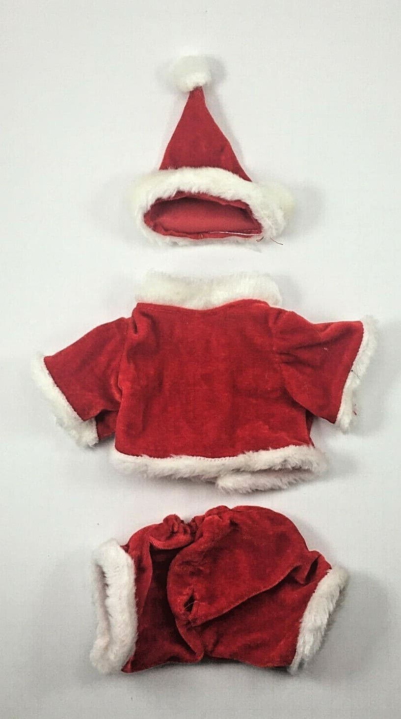 Webkinz Dog Santa Claus Christmas 3 Piece Outfit Hat Coat Pants Stuffed Animal 5